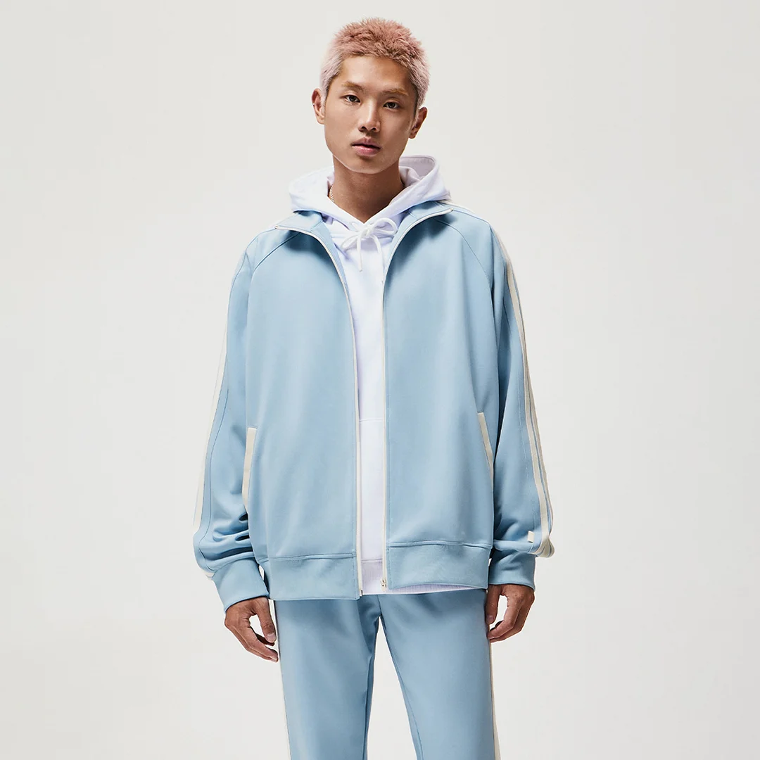 Striped zipped sports jacket