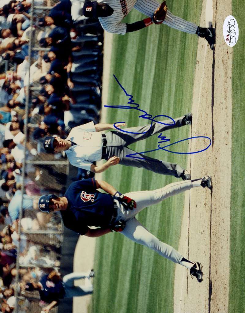 Tim Salmon 1/1 Original Image Signed Jsa Cert Sticker 8x10 Photo Poster painting Authentic Autog