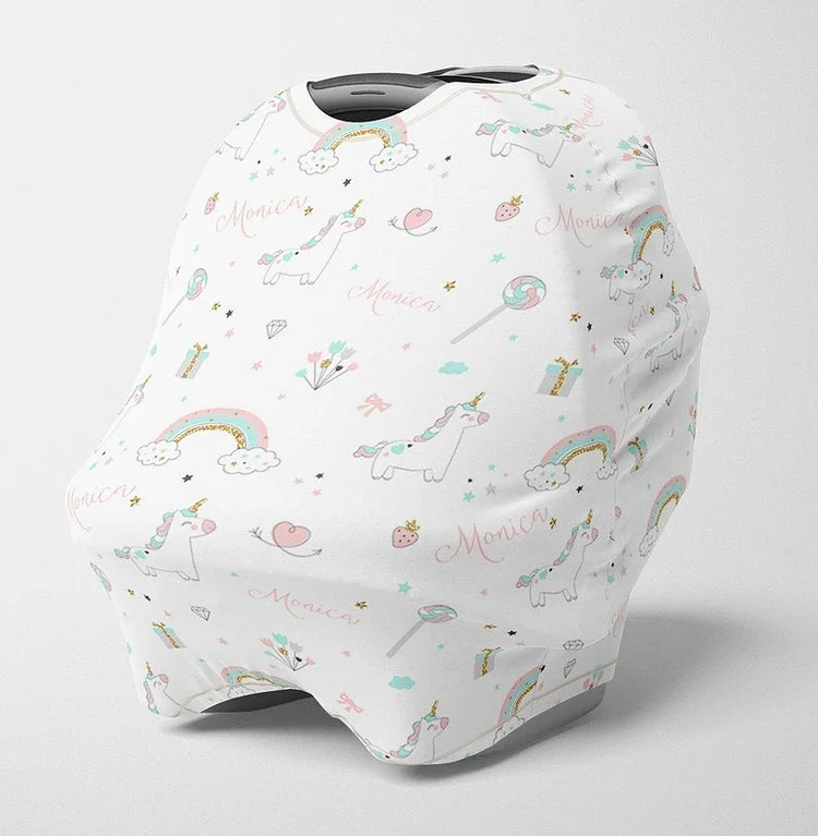 Personalized Baby Unicorn Car Seat Canopy| Canopyl21