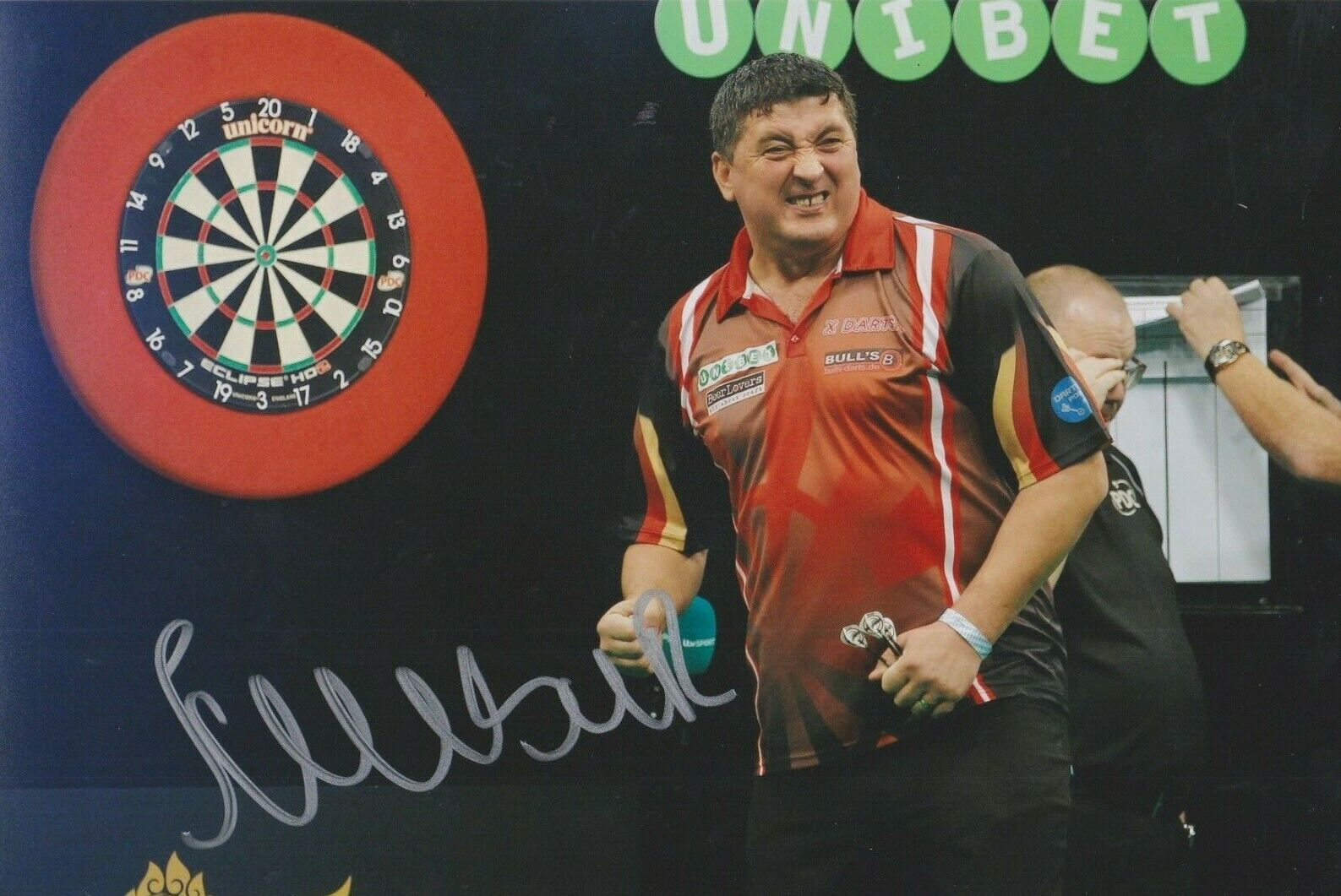 Mensur Suljovic **HAND SIGNED** 8x12 Photo Poster painting ~ Darts ~ AUTOGRAPHED