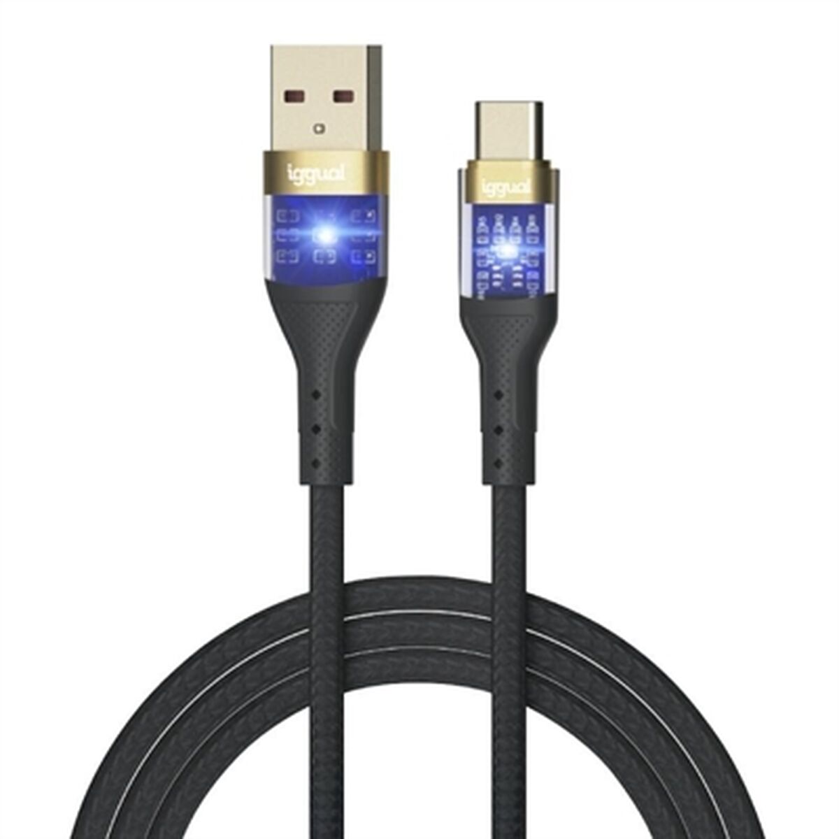 USB A to USB-C Cable iggual IGG319994 Black