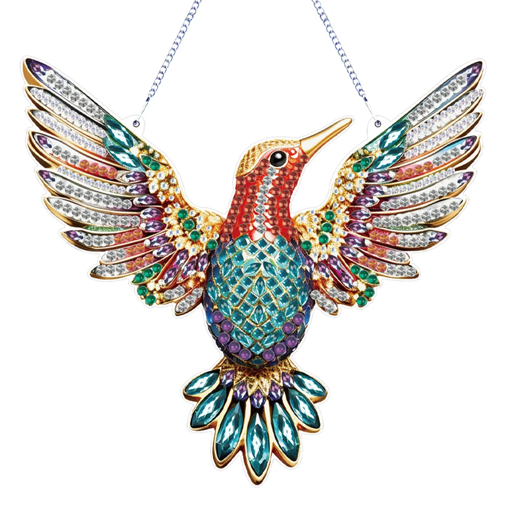 DIY Hummingbird Acrylic Single Side Special Shaped Diamond Painting Hanging Ornament