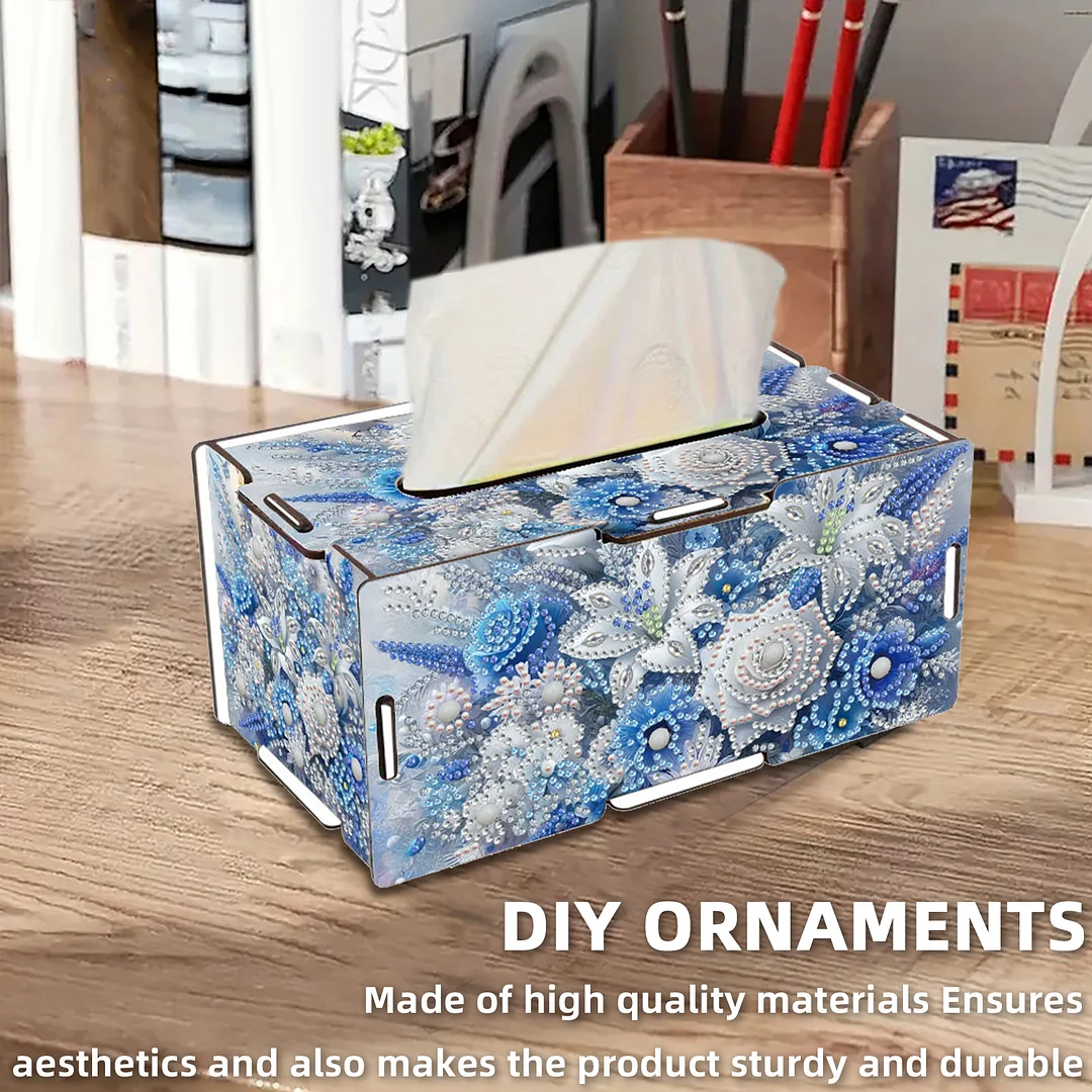 Flower DIY Diamond Art Paper Towel Holder for Home and Office Decoration