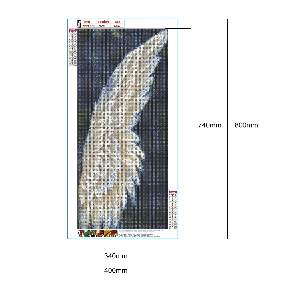 Diamond Painting - Full Round Drill - Angel Wings(80*40cm)