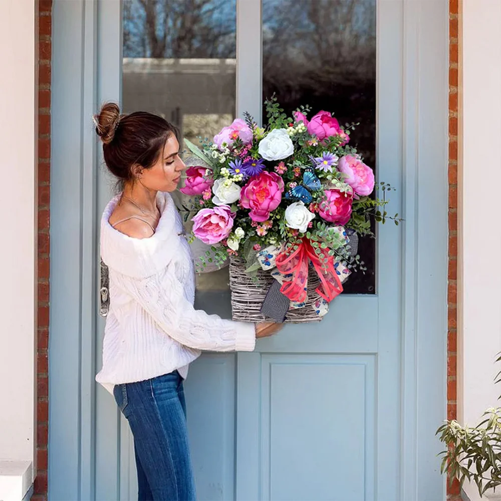 Spring Decoration Simulation Flower Rattan Festival Flower Basket