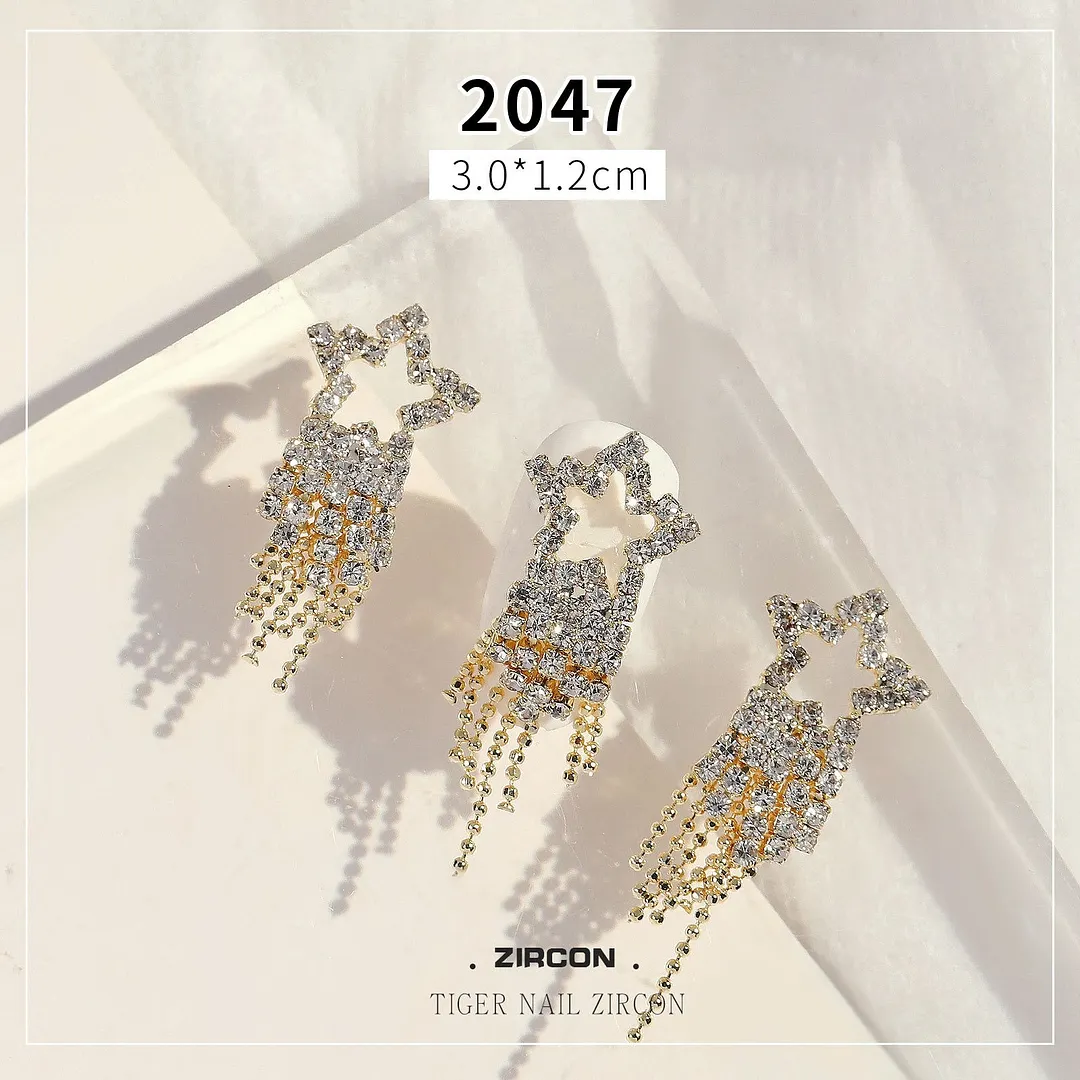 Nail Rhinestones Gold Silver 3D Luxury Tiger Designs 3Pcs/Set Exquisite Alloy Zircon Jewelry Decoration Beauty Salons-Nail Inspo