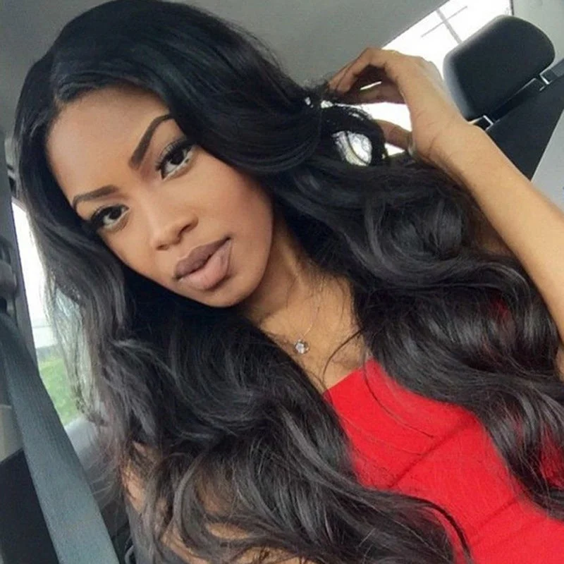 Long Curly Black Female High-Temperature Silk Headgear with Big Waves