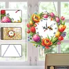 DIY Tulips Diamond Clock Art Pendant Home Wall Decoration Crafts