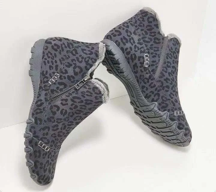 Winter Shoes Women 2021 Plus Velvet Warm Cotton Boots Casual Snow Boots Women Size 43 Leopard Ankle Boots Botines Mujer