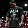 Retro Gym Distressed Washed Cotton T-shirt by Inlyline