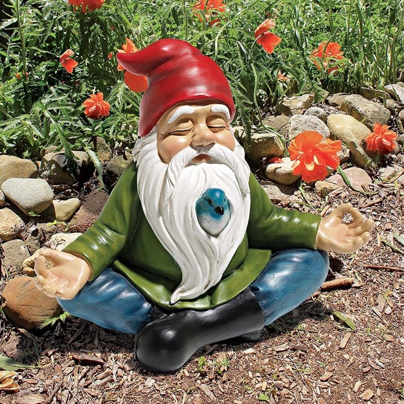 Design Toscano Zen Garden Gnome Statue, 8 Inch, Polyresin, Full Color