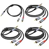 3.5mm To RCA Cable Nylon Braided 3.5mm 1/8 Inch Male TRS To 2 RCA Y Splitter Cable for Smartphones MP3 Tablets Speakers HDTV