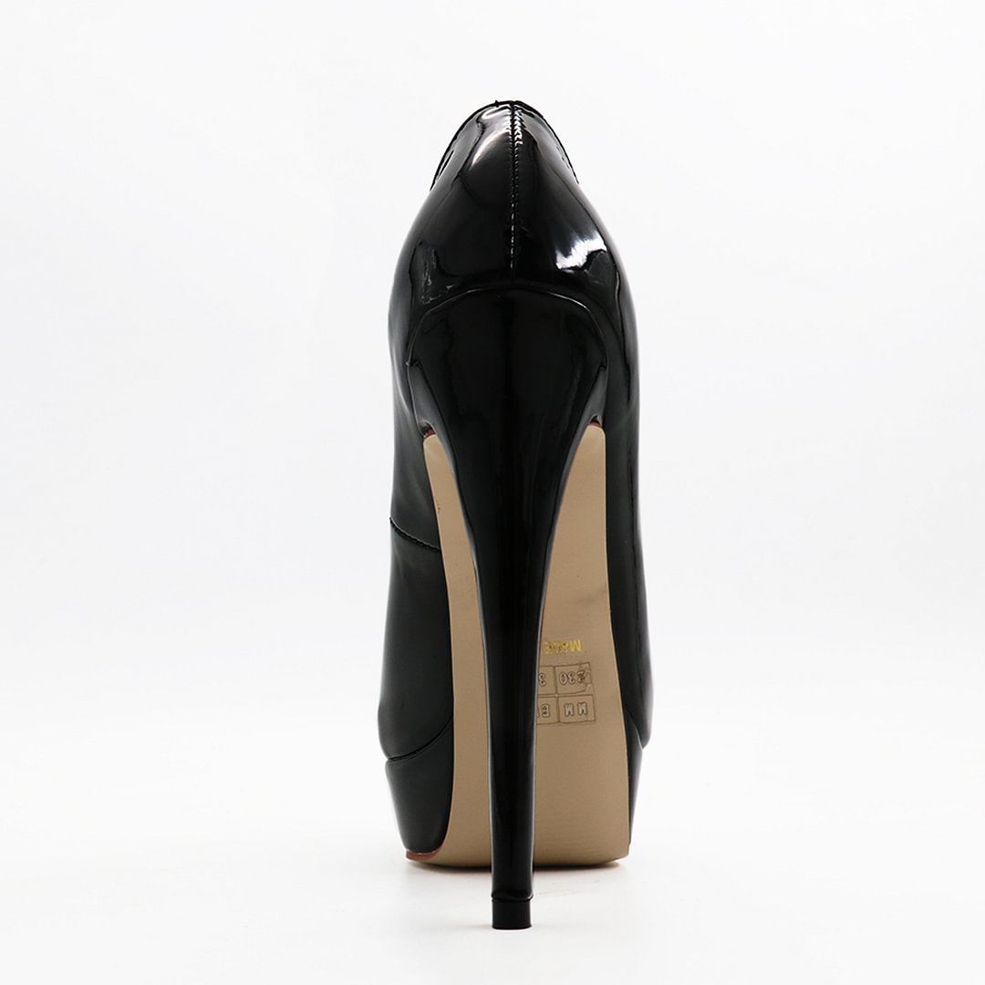 6" Platform Peep Toe Sky High Pumps Patent Shoes-MERUMOTE