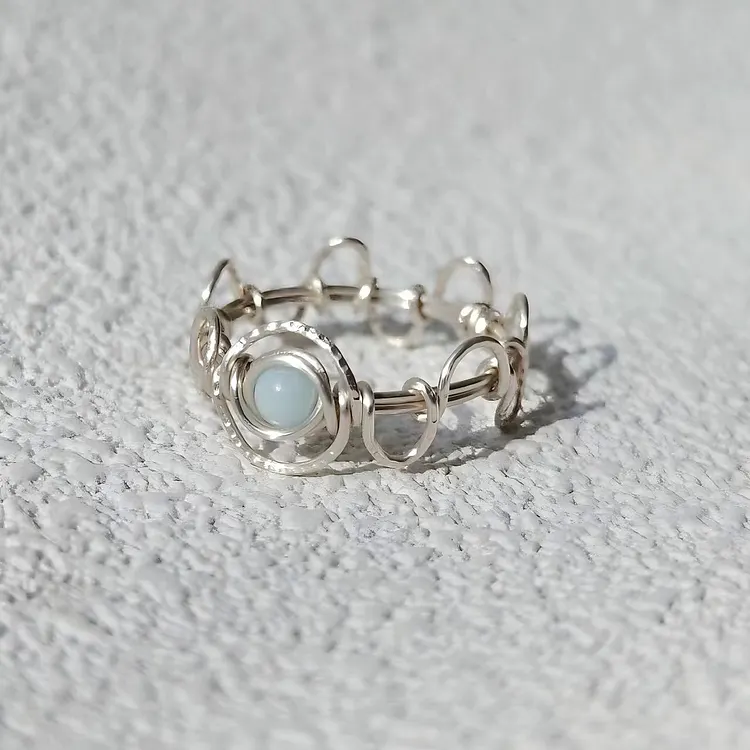 Shoushan Stone Handmade Wire Wrapped Ring