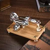 Hot Air Stirling Engine Colourful LED Single Flywheel Education Toy Electricity Power Generator