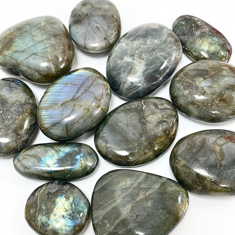 Blue Labradorite Palm Stone 3pcs