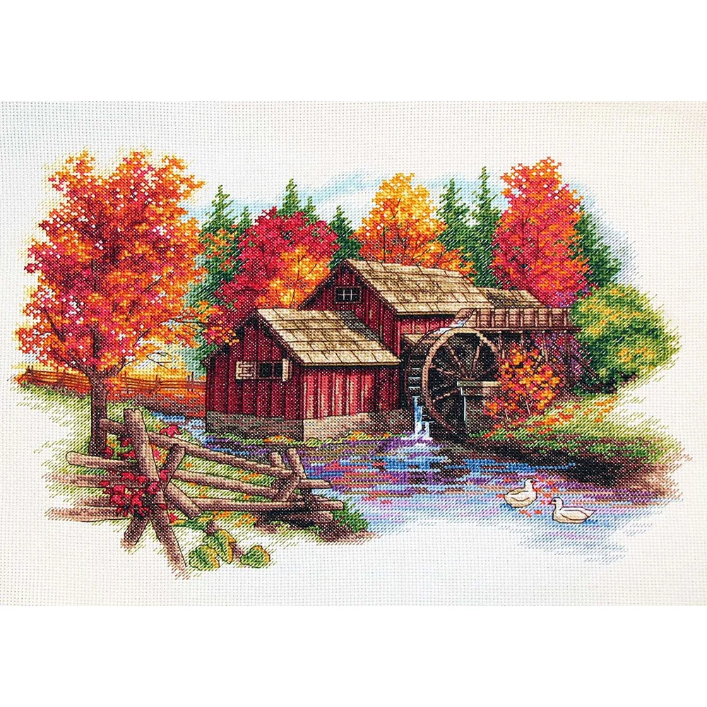 River House - 11CT Stamped Cross Stitch(40*50cm)