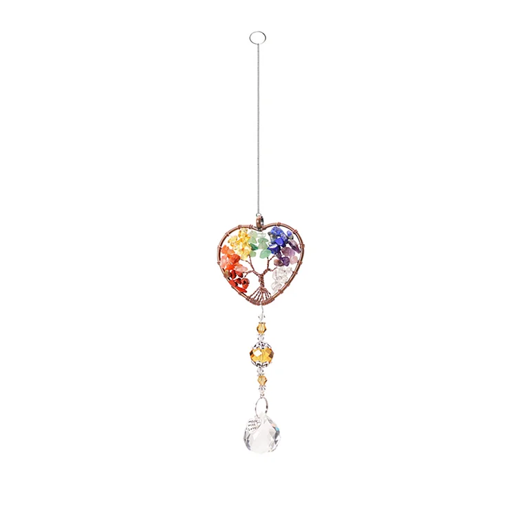 Hanging Crystal  Life Tree Stone Beads Prism Pendant Craft Decor gbfke