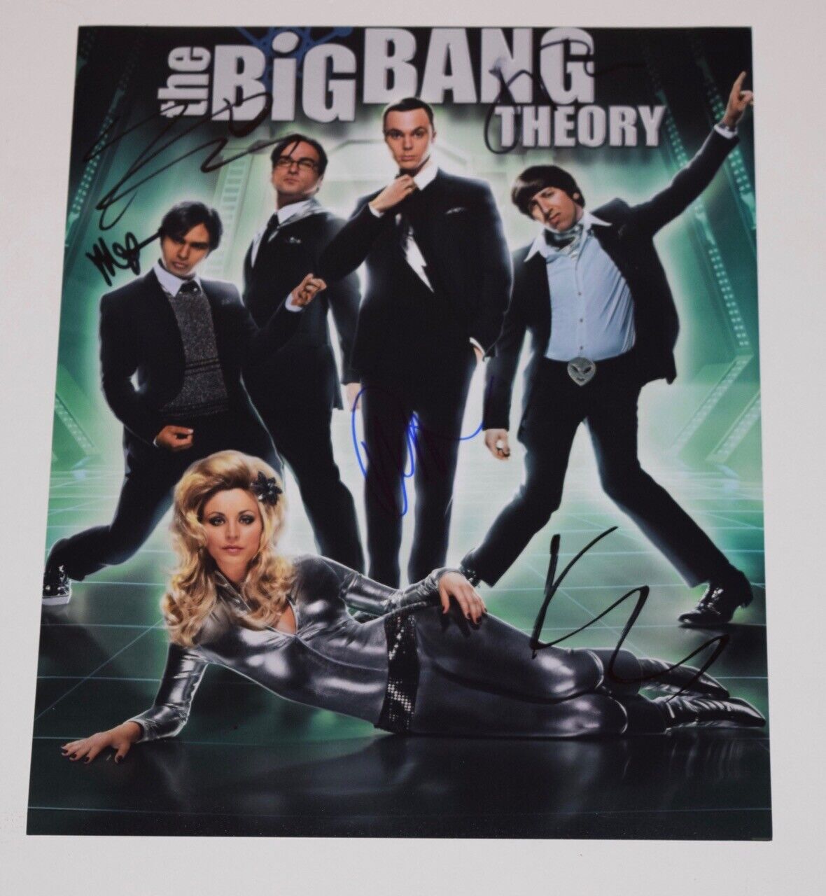 The Big Bang Theory Cast Signed Autographed 11x14 Photo Poster painting x5 Jim Parsons Cuoco COA