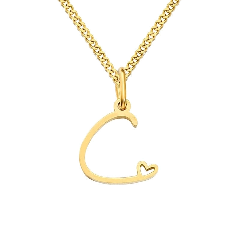 Stainless Steel Minimalist Plating Letter Solid Color Pendant Necklace