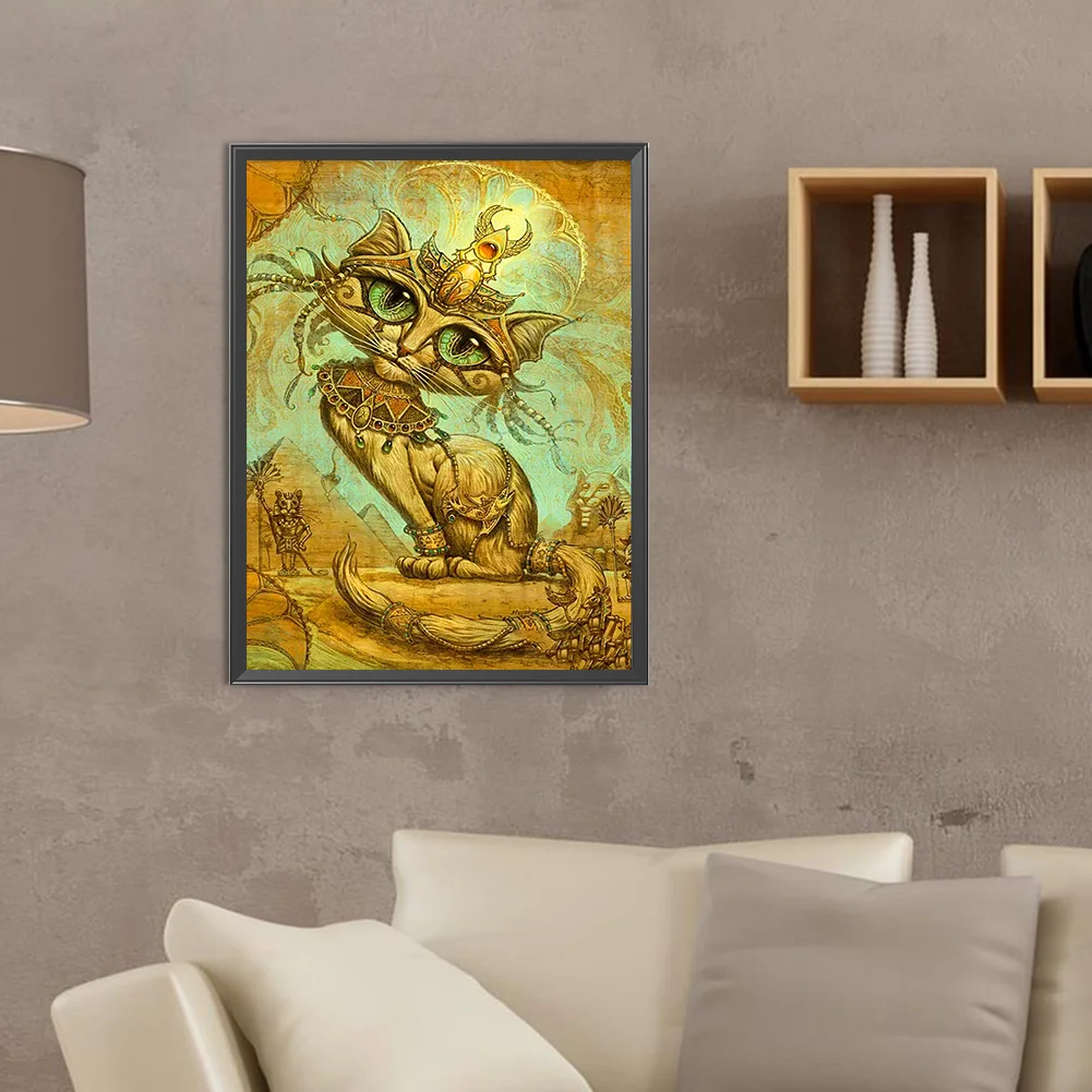 Diamond Painting - Full Round Drill - Egyptian Cat(Canvas|30*40cm)