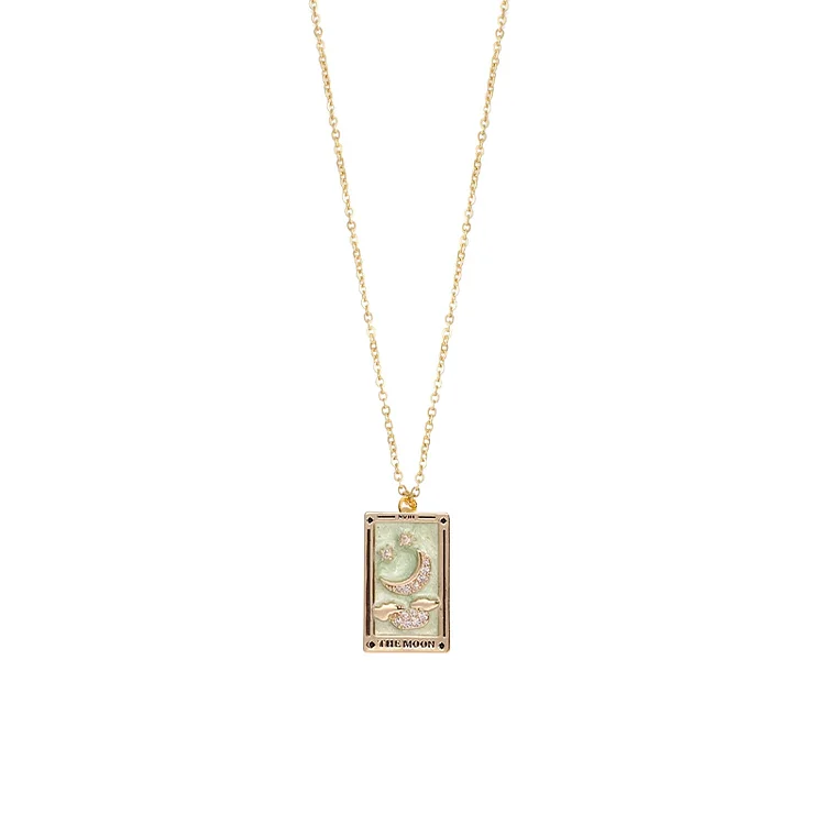 Good Fortune Tarot Card Pendant Necklace - The Moon