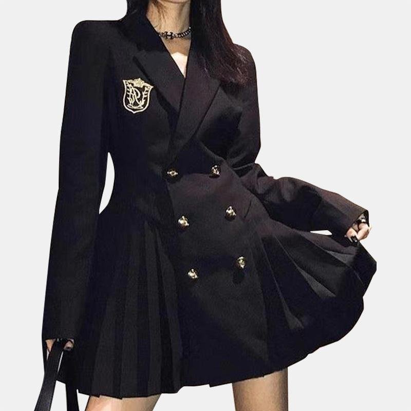 Double Breasted Long Sleeve Dress