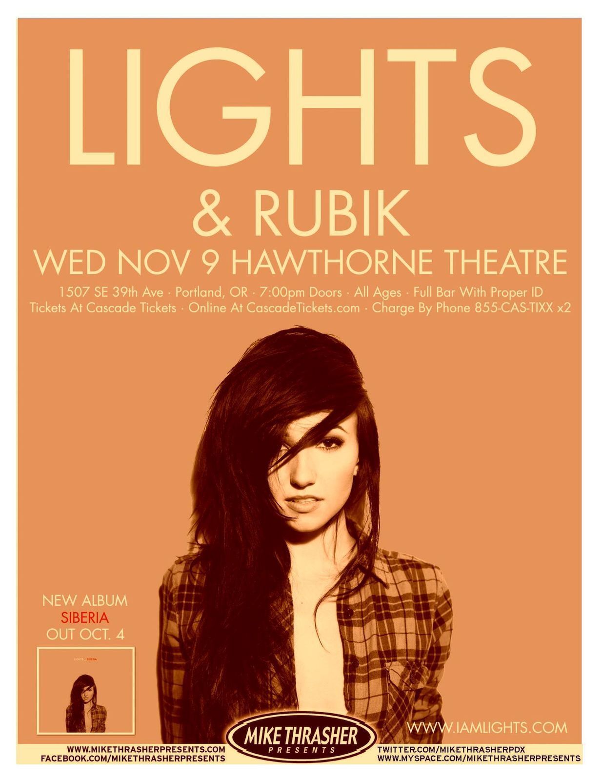 LIGHTS Valerie Poxleitner POSTER 2011 Gig Portland Oregon Concert