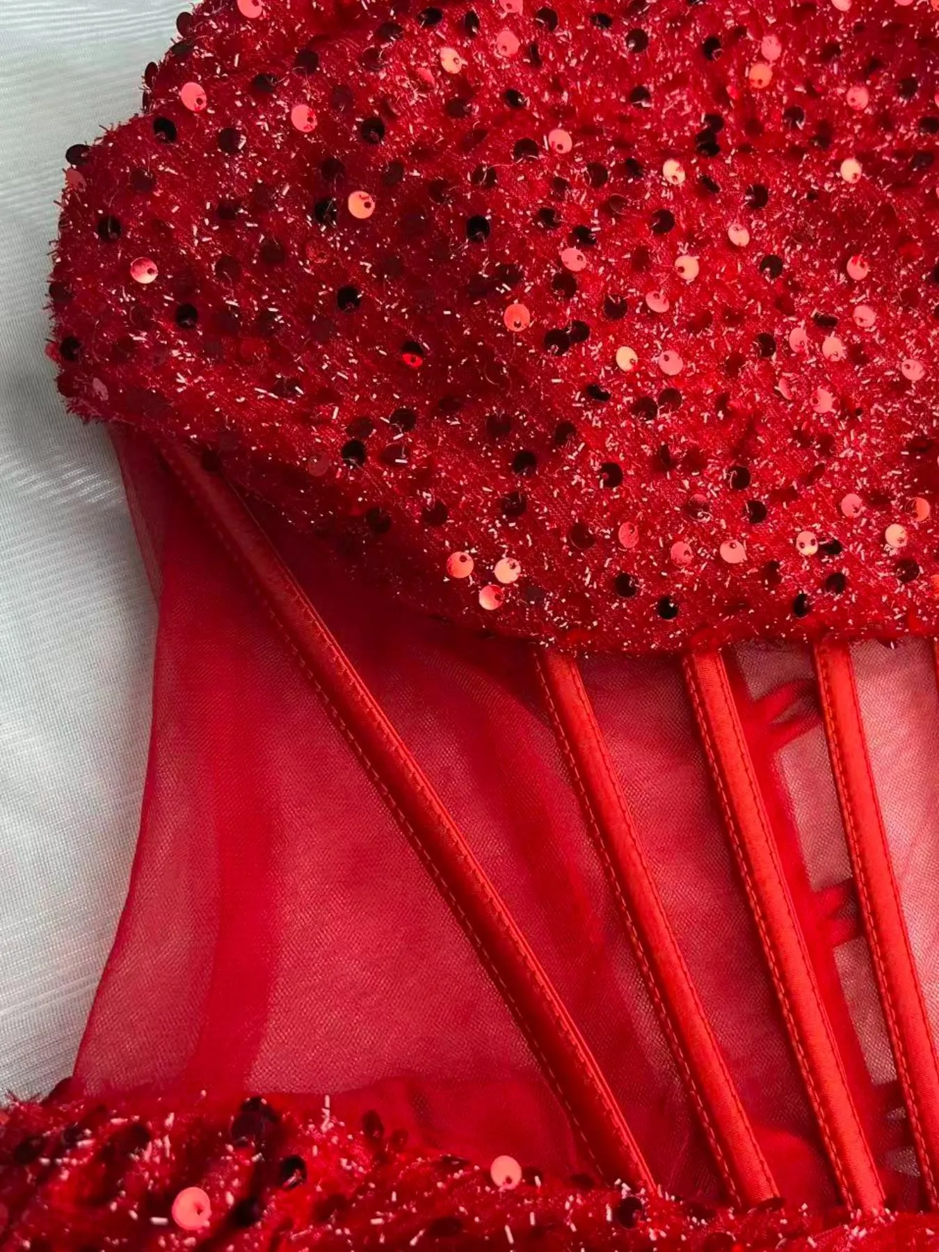 Elegant Beaded Evening Dress, Off-the-Shoulder High Waist Long Train, Open Back Slit, Formal Party Gown, Women's Fashionable Prom Dress, Formal Wear