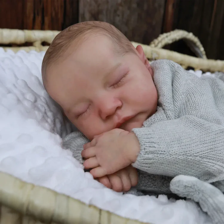  20'' Reborn Baby Doll Realistic Sleeping Boy Bayina with Painted Hair with 🔊Heatbeat Coos and Breath💗 - Reborndollsshop®-Reborndollsshop®