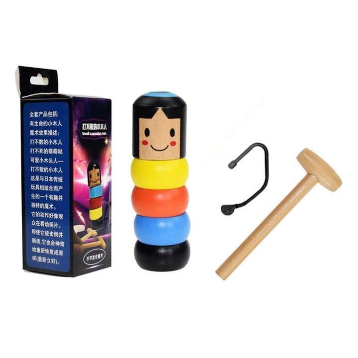 Little Wooden Man Who Can't Beat Interesting Magic Toy