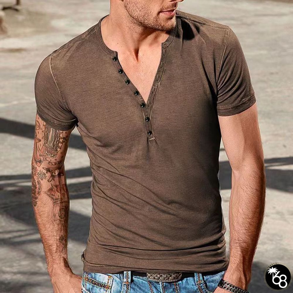 Men's Fashion Solid Color Casual Tee | 168DEAL