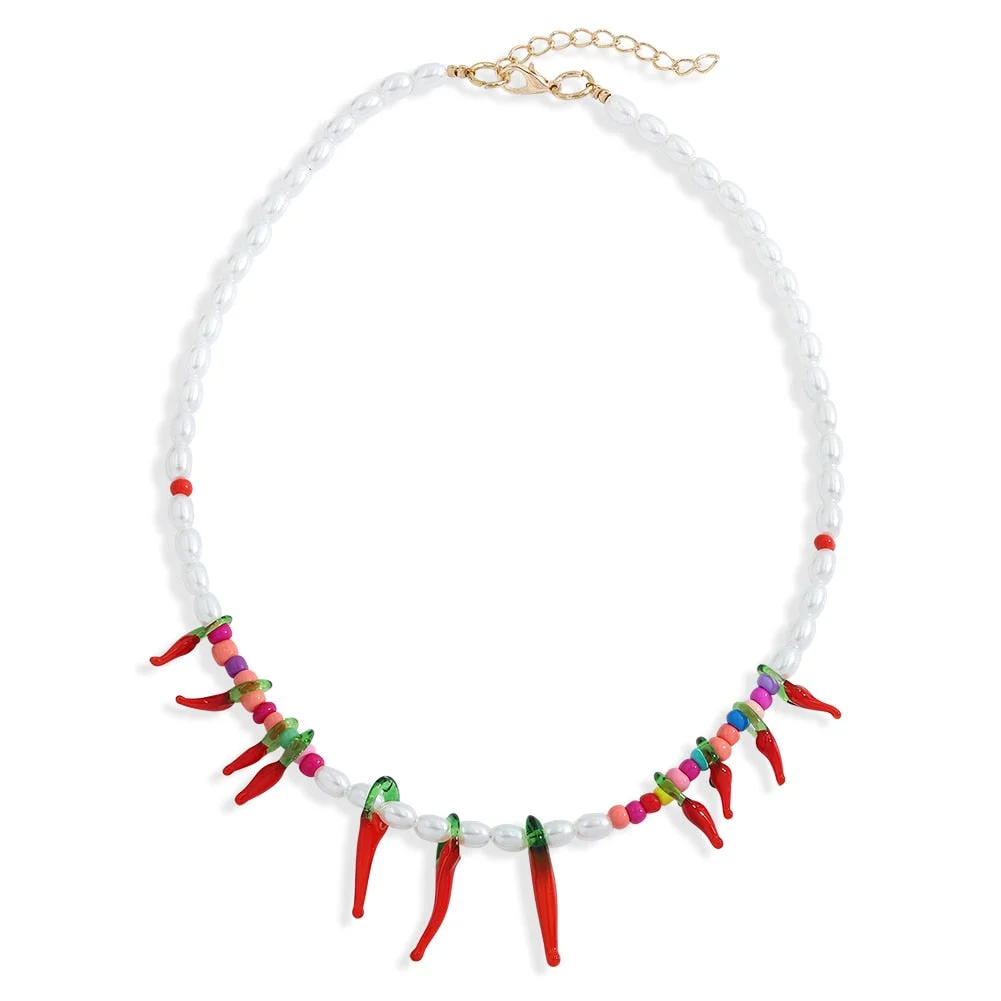 Dvacaman Boho Colorful 2pcs/set Beads Chain Necklace Trendy Ethnic Multi Layer Beaded Choker Necklace for Women Party Jewelry