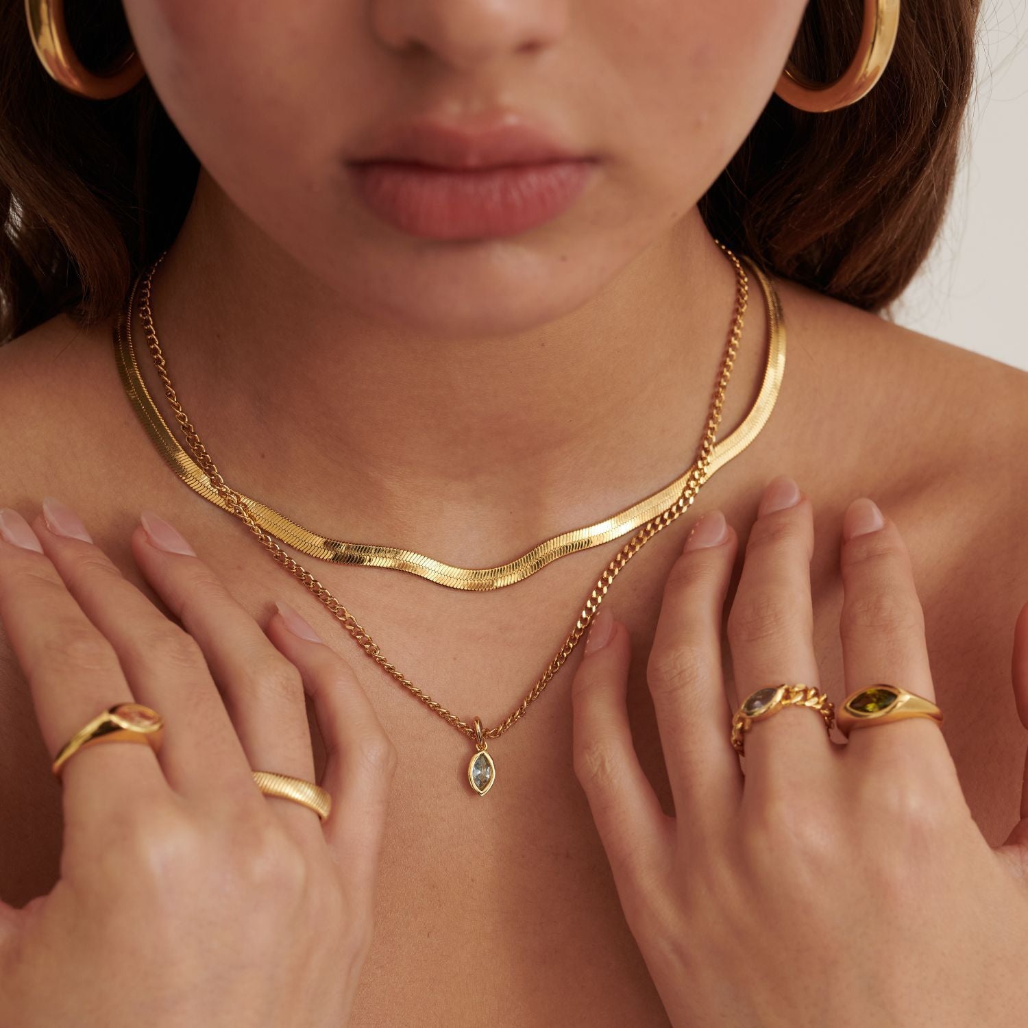 Moderate Luxury Circle Geometric Titanium Steel Electroplating Necklaces