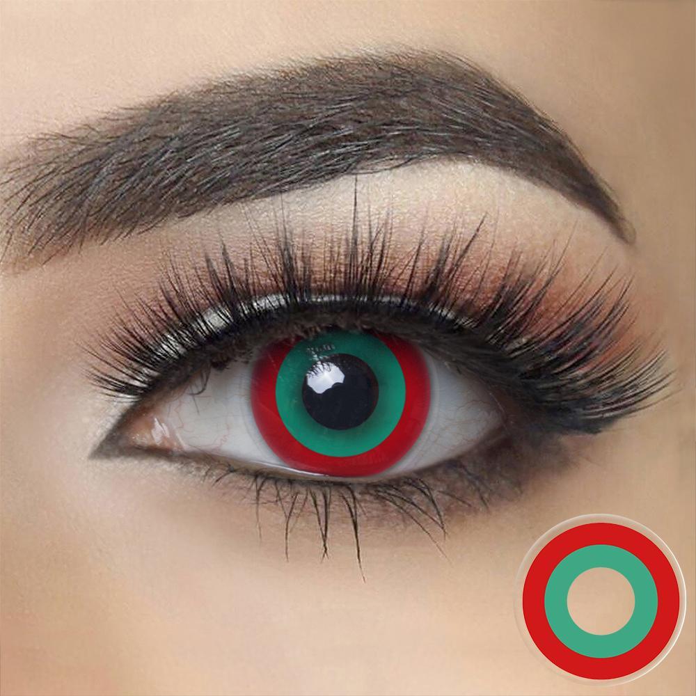 Red Green Halloween Cosplay Contacts