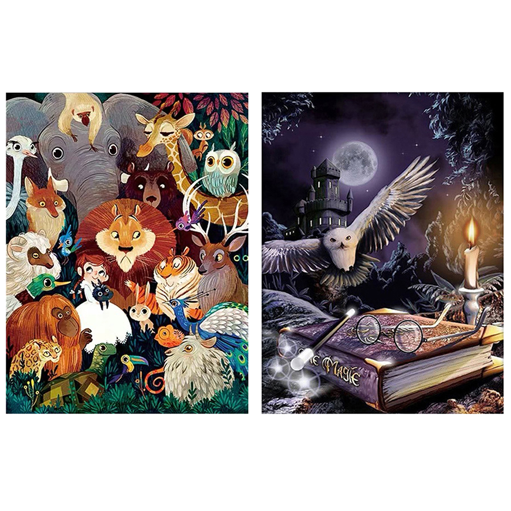 11CT Stamped Cross Stitch Kits DIY Animals Needlework Embroidery Home Decor