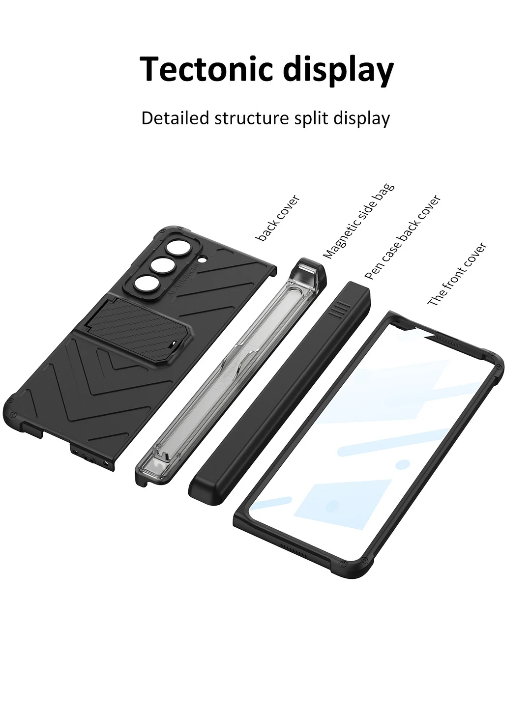 Compatible with Samsung Galaxy Z Fold Series Folding Magnetic Hinge Slide Cover Phone Case