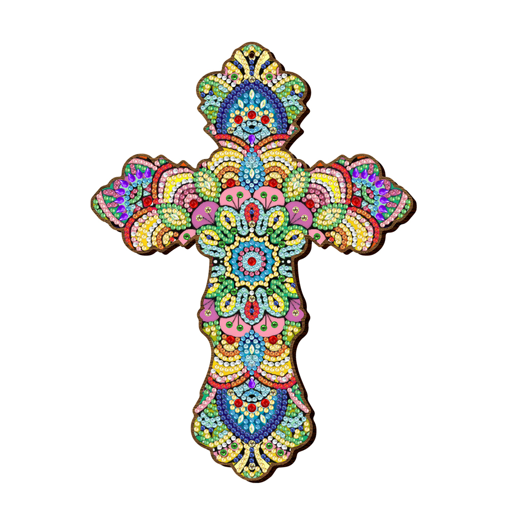Wooden Jesus Christ Cross Pendant DIY Diamond Painting Pray Decor (GSP302)