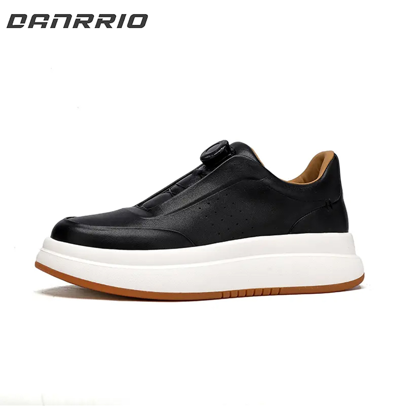 DANRRIO Leather Round Toe Flat Casual Skate Shoes|Genuine Leather Sneakers DANRRIO.COM DANRRIO