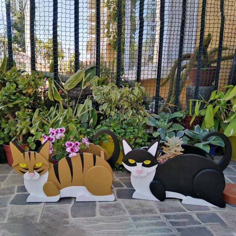 Orange and white Cat Planter