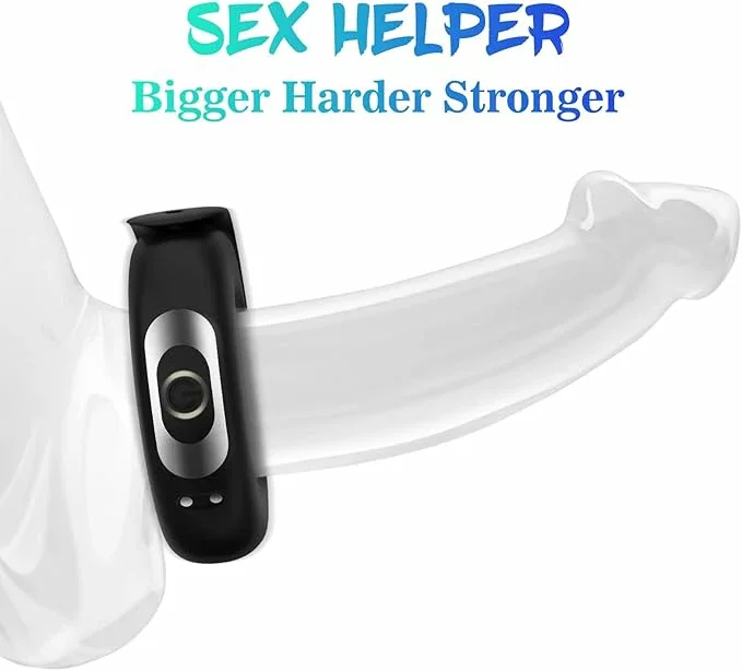 Vibrating Penis Ring with Adjustable Buckle, 10 Vibration Modes,Rechargable Silicone Cock Ring