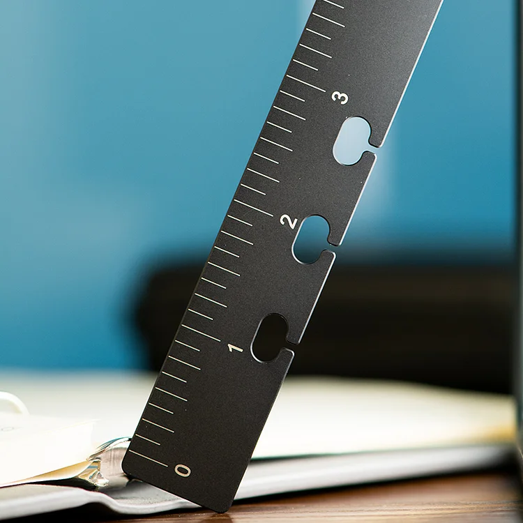 Dual-sided Titanium Bookmark Ruler Metric & Inch
