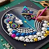 Kits DIY de peinture de perles en couple indien avec cadre pour adultes d&eacute;butants d&eacute;coration murale aux perles, arts plastiques 30x30cm