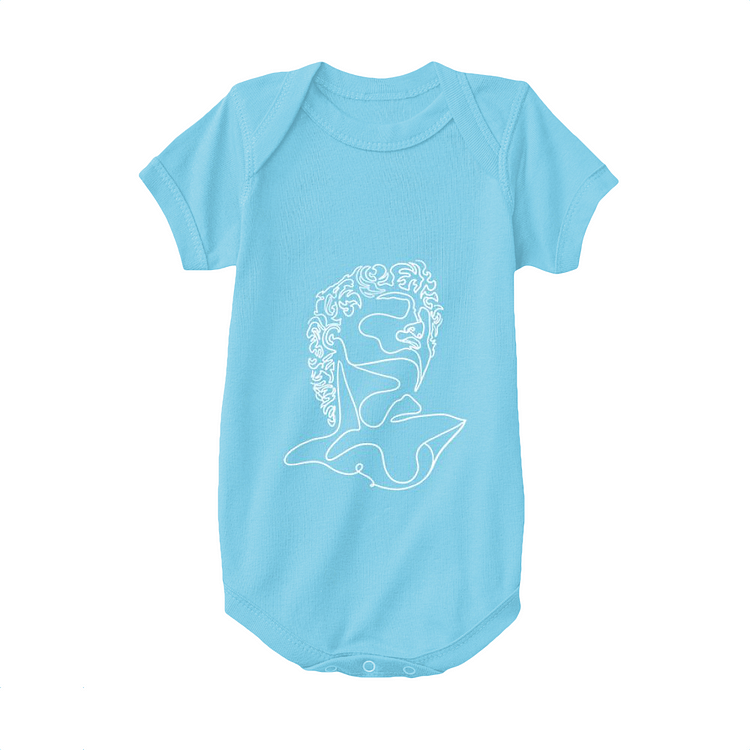 David's Line Outline, Sculpture Baby Onesie