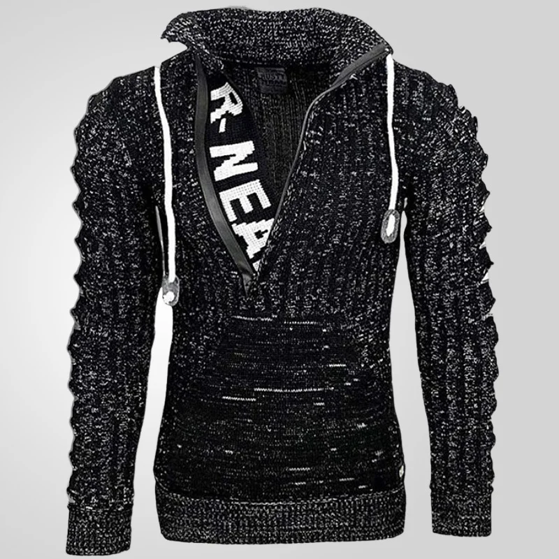 Uveng Uveng And Winter Menswear Fashion Long-Sleeved Collar Knit Shirt Loose Large-Size Jacket Sweater SY0003