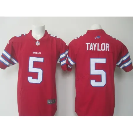 Men's  Bills #5 Tyrod Taylor Red Limited Rush Stitched NFL Jersey