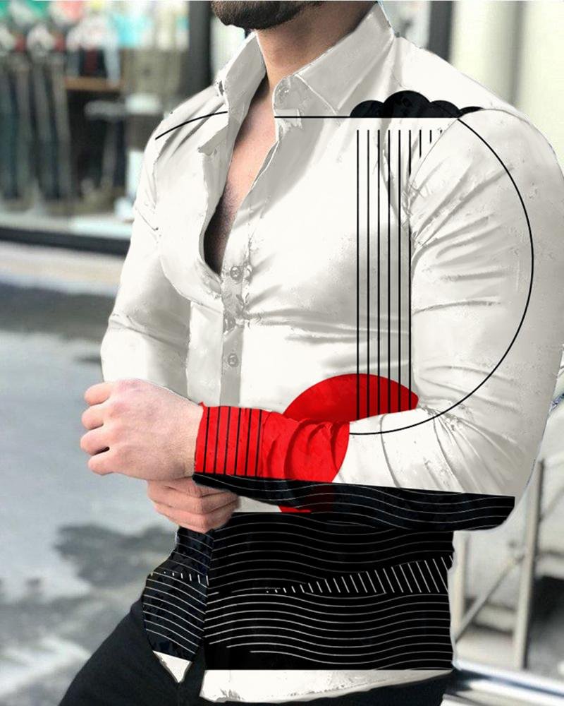 Men's Casual Printed Long-Sleeved Shirt28