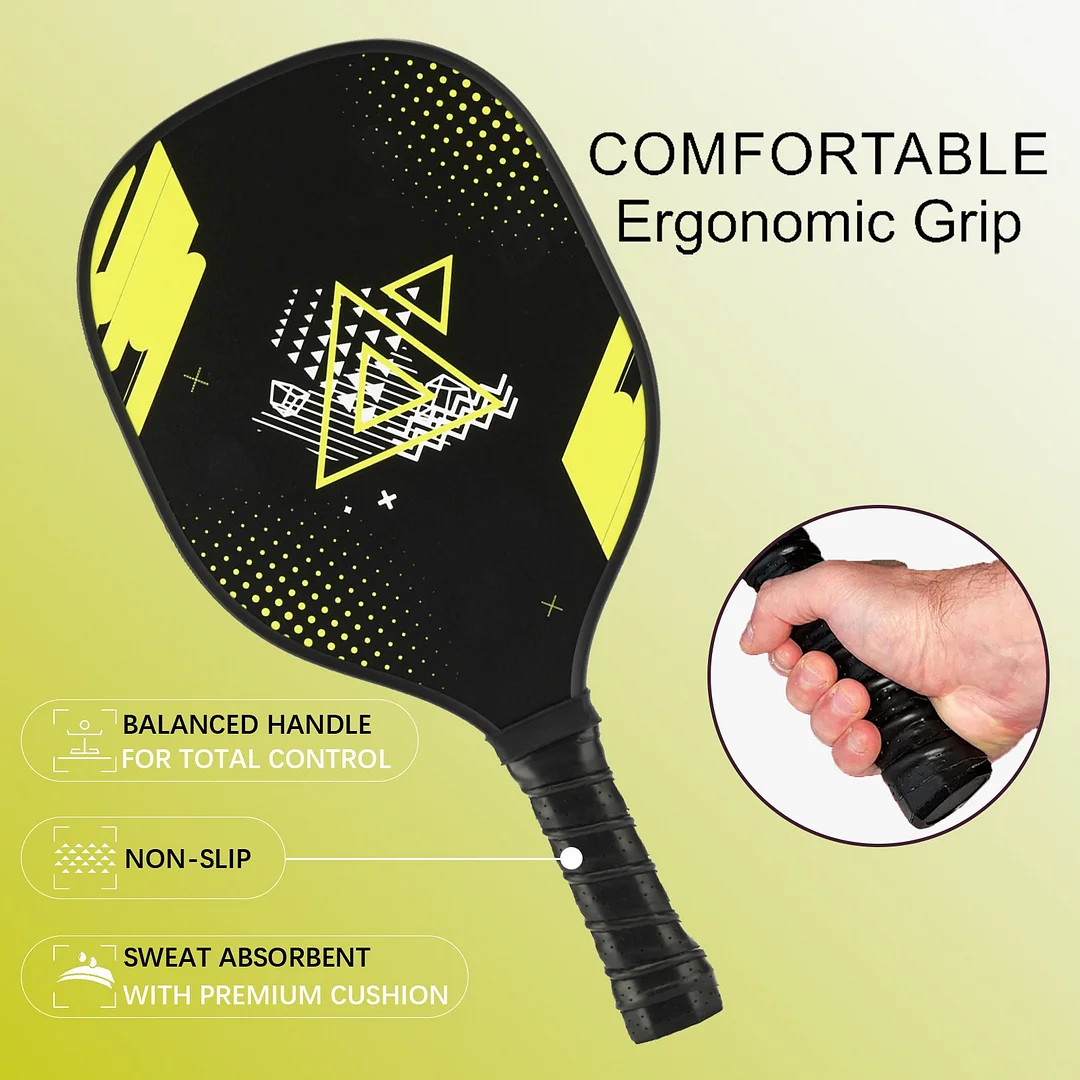 Black Wooden Pickleball Paddle for Outdoor Play