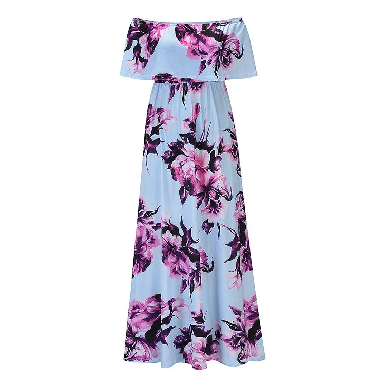 Beth Dutton Bohemian Dress Music Festival Outfits Midi Dresses Sexy off-the-Shoulder Tube Top Printed Dress