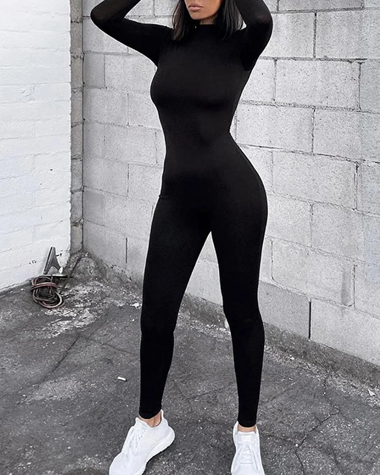 Long-sleeved Slim High-waisted Hip-lifting Sports Jumpsuit